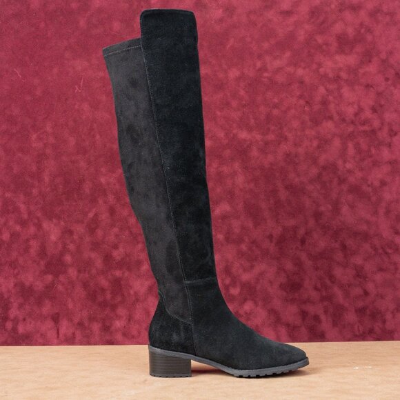 Blondo Women Starla Waterproof Black Suede Fashion Stretch OTK Boots sz 6 - Picture 9 of 9